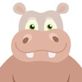 Vector illustration Cartoon Hippopotamus portrait Royalty Free Stock Photo