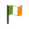 Vector image of cartoon Ireland flag on white background.