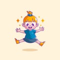 Vector illustration of cartoon kids jumping