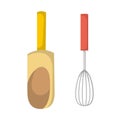 Vector cartoon kithcen scoop and whisk