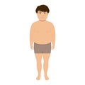 Vector illustration of cartoon little cute fat boy