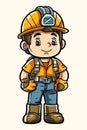 Vector Illustration, Cartoon Miner Character