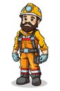 Vector Illustration, Cartoon Miner Character