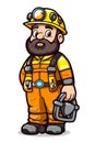 Vector Illustration, Cartoon Miner Character