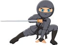 Cartoon ninja holding a sword Royalty Free Stock Photo