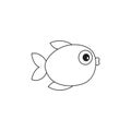 Vector cartoon outline fish