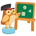 Vector Illustration Of Cartoon Owl Teacher Royalty Free Stock Photo