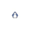 Vector illustration. Cartoon blue penguin isolated on white background. Cute Baby Penguin Royalty Free Stock Photo