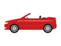 Vector illustration of a cartoon red car cabriolet Royalty Free Stock Photo