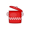 Vector illustration of red saucepan Royalty Free Stock Photo