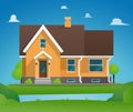 Vector Illustration Cartoon Residential Townhouse