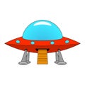 Vector illustration of a cartoon ship UFO Royalty Free Stock Photo