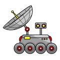 Vector illustration cartoon space lunar rover