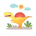 Cartoon Spinosaurus dinosaur on white background Royalty Free Stock Photo