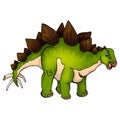 vector illustration of a cartoon stegosaurus. Royalty Free Stock Photo