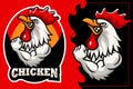 Cartoon strong chicken mascot design template Royalty Free Stock Photo