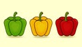 Vector illustration cartoon of three peppers