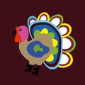 Vector Illustration cartoon turkey. Happy Thanksgiving day concept. Flat design Royalty Free Stock Photo