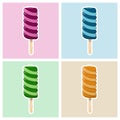 Vector illustration of a cartoon twisted popsicle