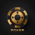 Vector illustration on a casino theme with poker symbols and poker cards on dark background. Vector illustration Royalty Free Stock Photo