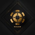 Vector illustration on a casino theme with poker symbols and poker cards on dark background. Vector illustration Royalty Free Stock Photo