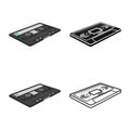 Vector illustration of cassette and audio sign. Graphic of cassette and tape vector icon for stock.