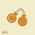 Spanish castanets vector icon with scuffed effect in a separate layer Royalty Free Stock Photo