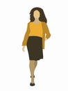 Vector illustration of casual women walking on the sidewalk