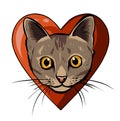 Vector illustration of cat head cartoon style Royalty Free Stock Photo
