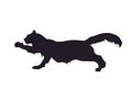 Vector illustration of a cat that lapsing paw, drawing silhouette Royalty Free Stock Photo