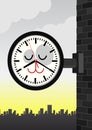 Vector illustration of a cat station clock.