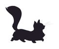 Vector illustration of a cat that is walking, drawing silhouette Royalty Free Stock Photo