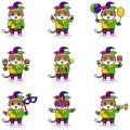 Vector illustration Cat wearing mardi gras clothes. Royalty Free Stock Photo