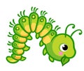 Vector illustration of a caterpillar that eats.
