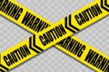 Vector illustration caution text on yellow police crime scene danger tape. Do not cross. Warning tapes Royalty Free Stock Photo