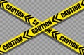 Vector illustration caution text on yellow police crime scene danger tape. Do not cross. Warning tapes Royalty Free Stock Photo