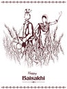 vector illustration of celebration of Punjabi festival Vaisakhi background Royalty Free Stock Photo