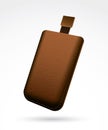 Brown leather cell phone case Royalty Free Stock Photo