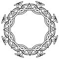 Vector illustration of Celtic knot circle frame black