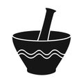 Vector design of ceramic and mortar icon. Graphic of ceramic and container stock symbol for web.