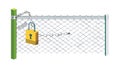 Locked Chain Link Gate Security Vector, vector design Generative AI Royalty Free Stock Photo