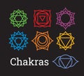 Chakra symbols set Royalty Free Stock Photo