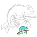 Vector illustration of chameleon for toddlers