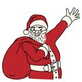 Santa claus presenting in happy new year concept