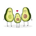 Vector avocado family avocado character