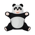 Vector illustration of a charming little panda toy in cartoon style.