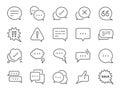 Chat and quote line icon set. Included icons as Bubble, talk, Social media message, discuss, speech, comment and more. Royalty Free Stock Photo