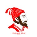 Vector Illustration of Chatrapati Shivaji Maharaj, Maratha clan from Maharashtra, India