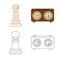 Vector illustration of checkmate and thin icon. Set of checkmate and target stock vector illustration. Royalty Free Stock Photo