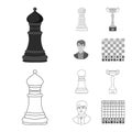 Vector design of checkmate and thin sign. Collection of checkmate and target stock vector illustration. Royalty Free Stock Photo